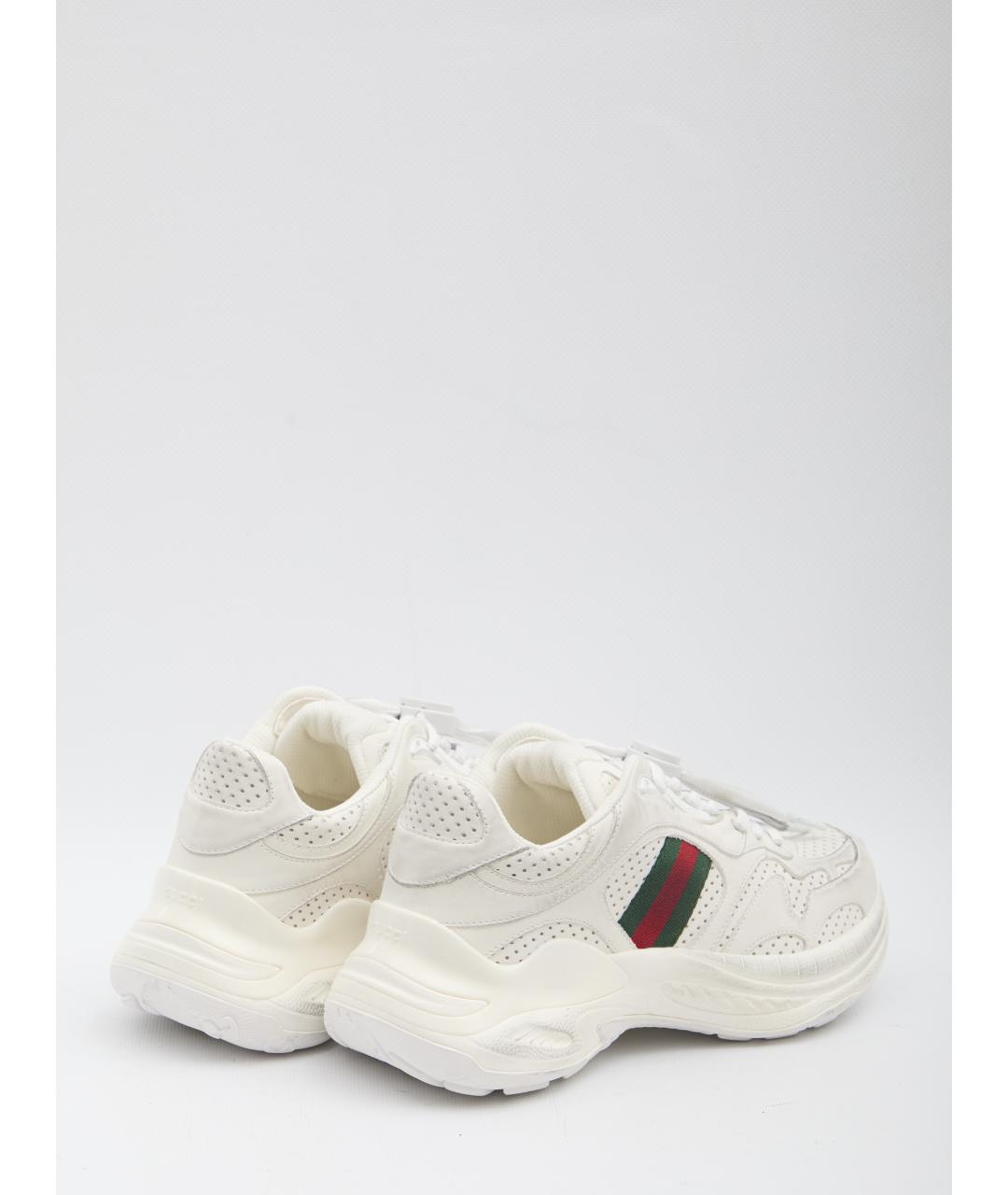 GUCCI Белые кожаные кроссовки, фото 3