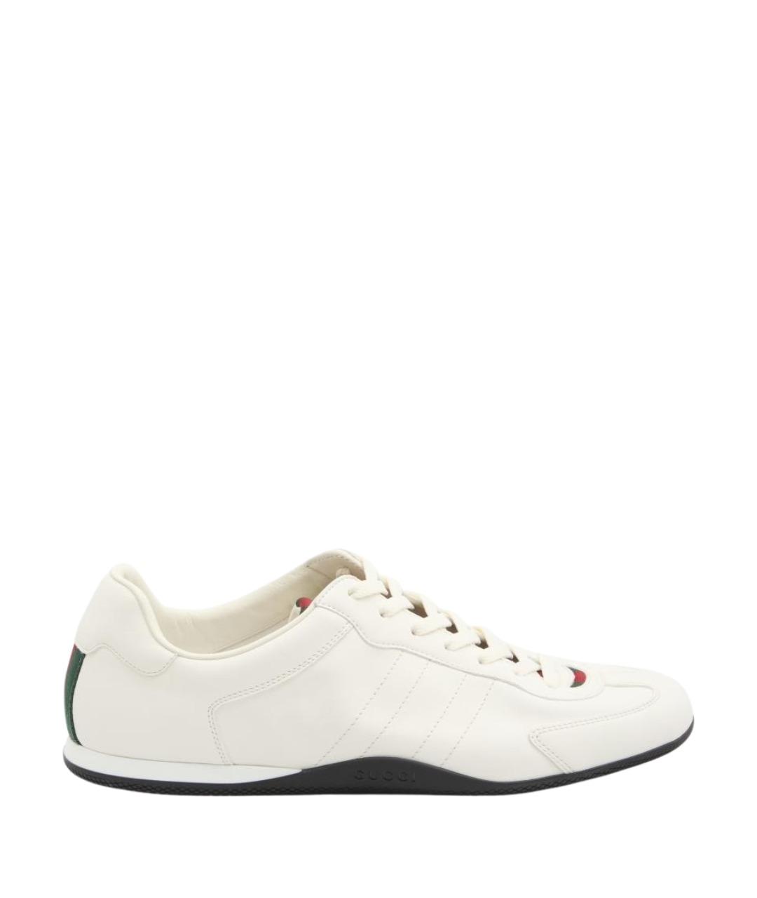 GUCCI Белые кожаные низкие кроссовки / кеды, фото 1