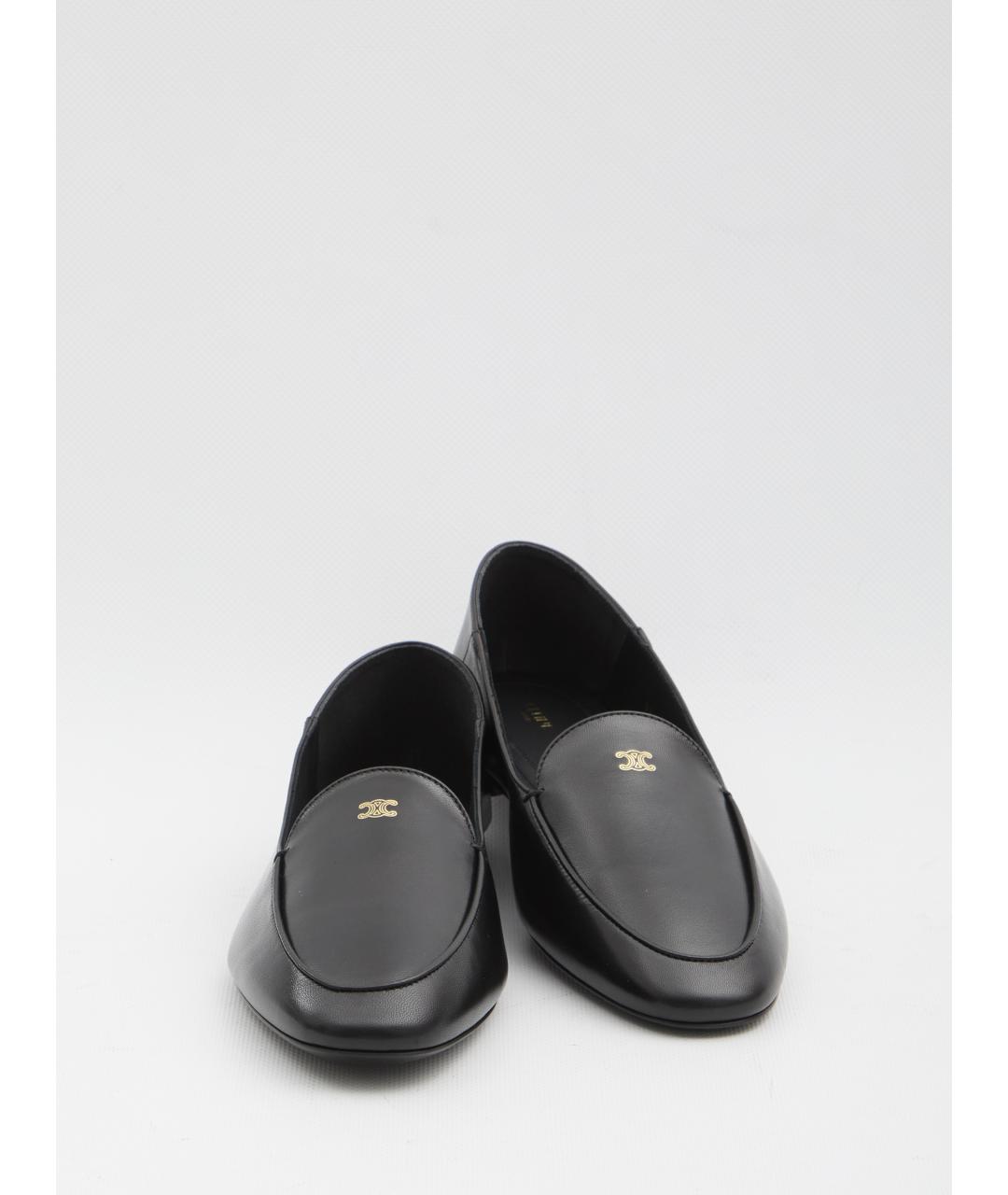 CELINE Черные кожаные лоферы, фото 5