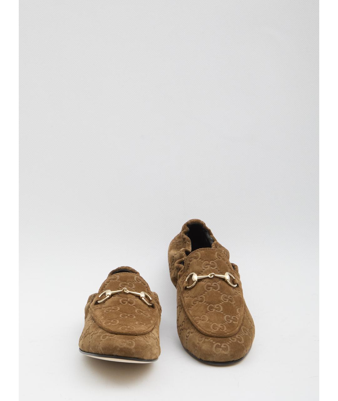 GUCCI Коричневые замшевые лоферы, фото 5