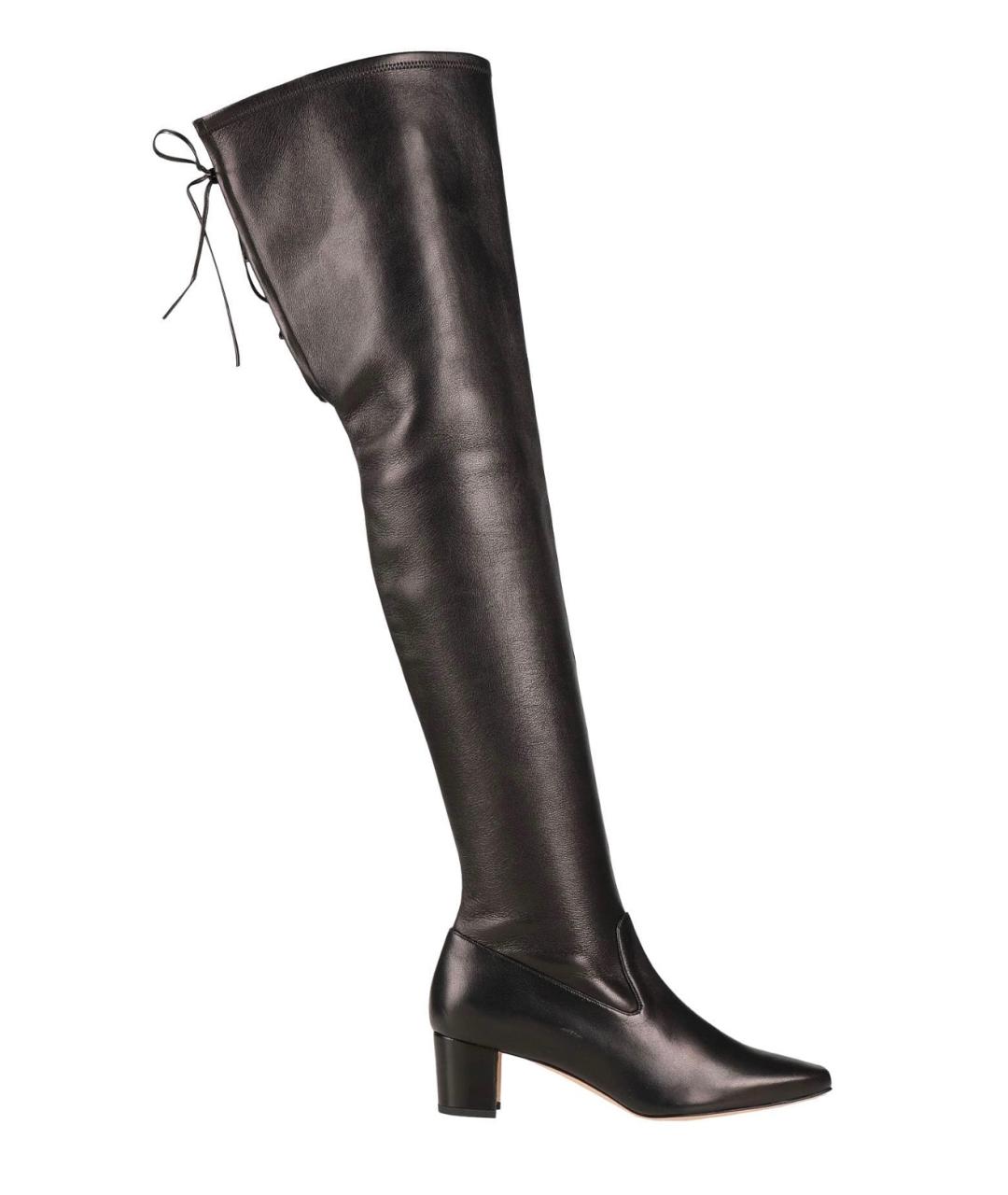 MANOLO BLAHNIK Черные кожаные ботфорты, фото 1