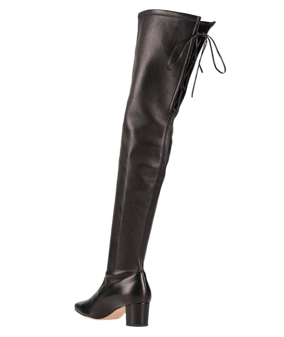 MANOLO BLAHNIK Черные кожаные ботфорты, фото 3