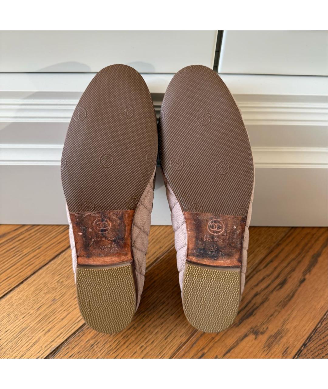 CHANEL Розовые кожаные балетки, фото 4