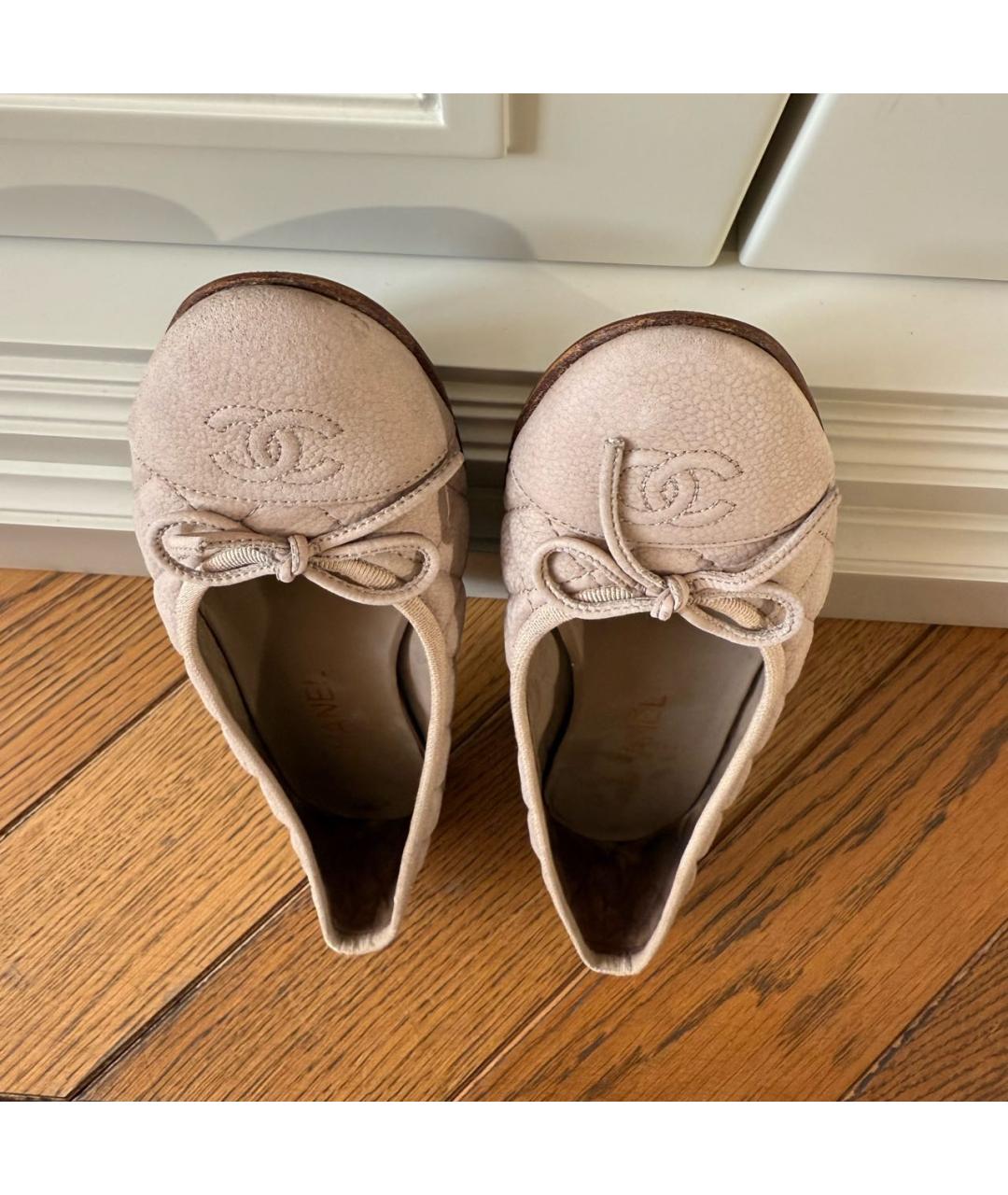 CHANEL Розовые кожаные балетки, фото 3