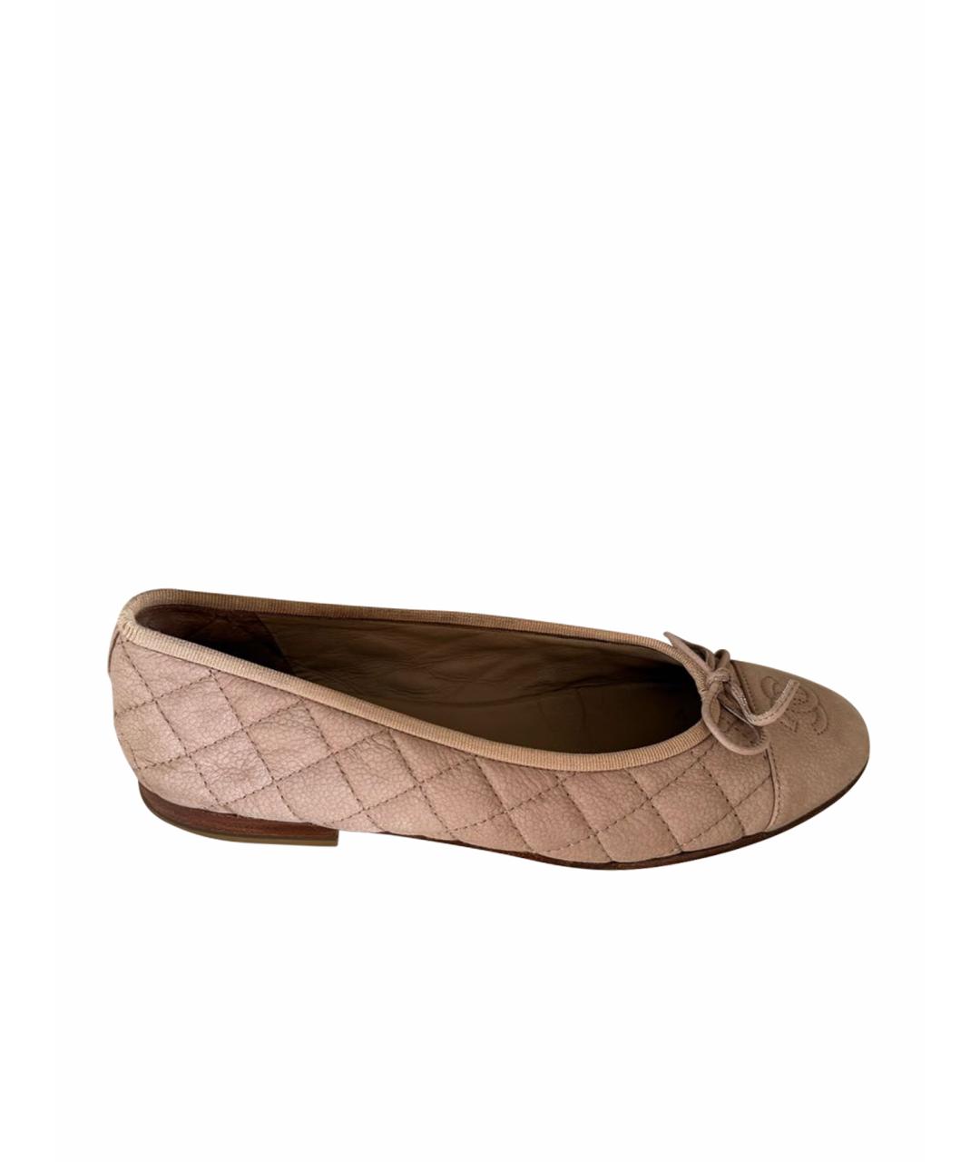 CHANEL Розовые кожаные балетки, фото 1