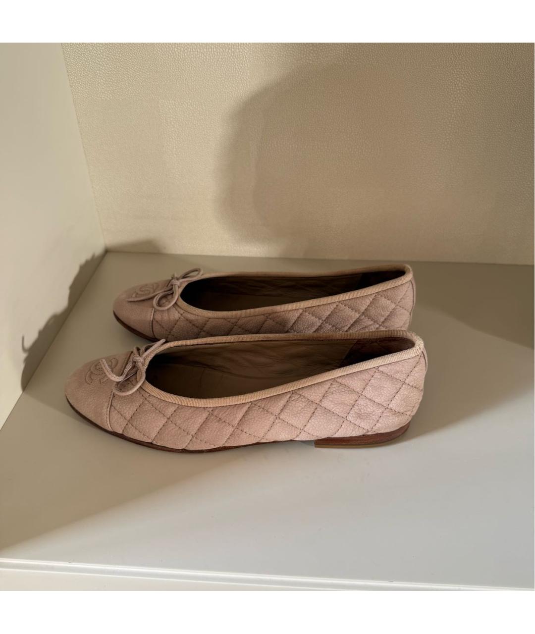 CHANEL Розовые кожаные балетки, фото 5