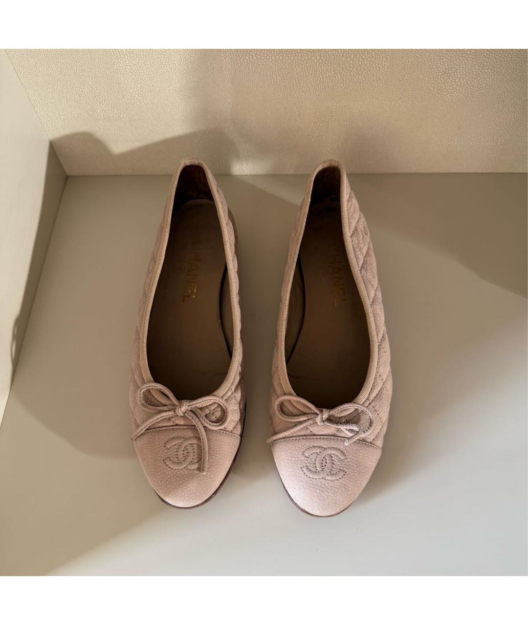CHANEL Розовые кожаные балетки, фото 2