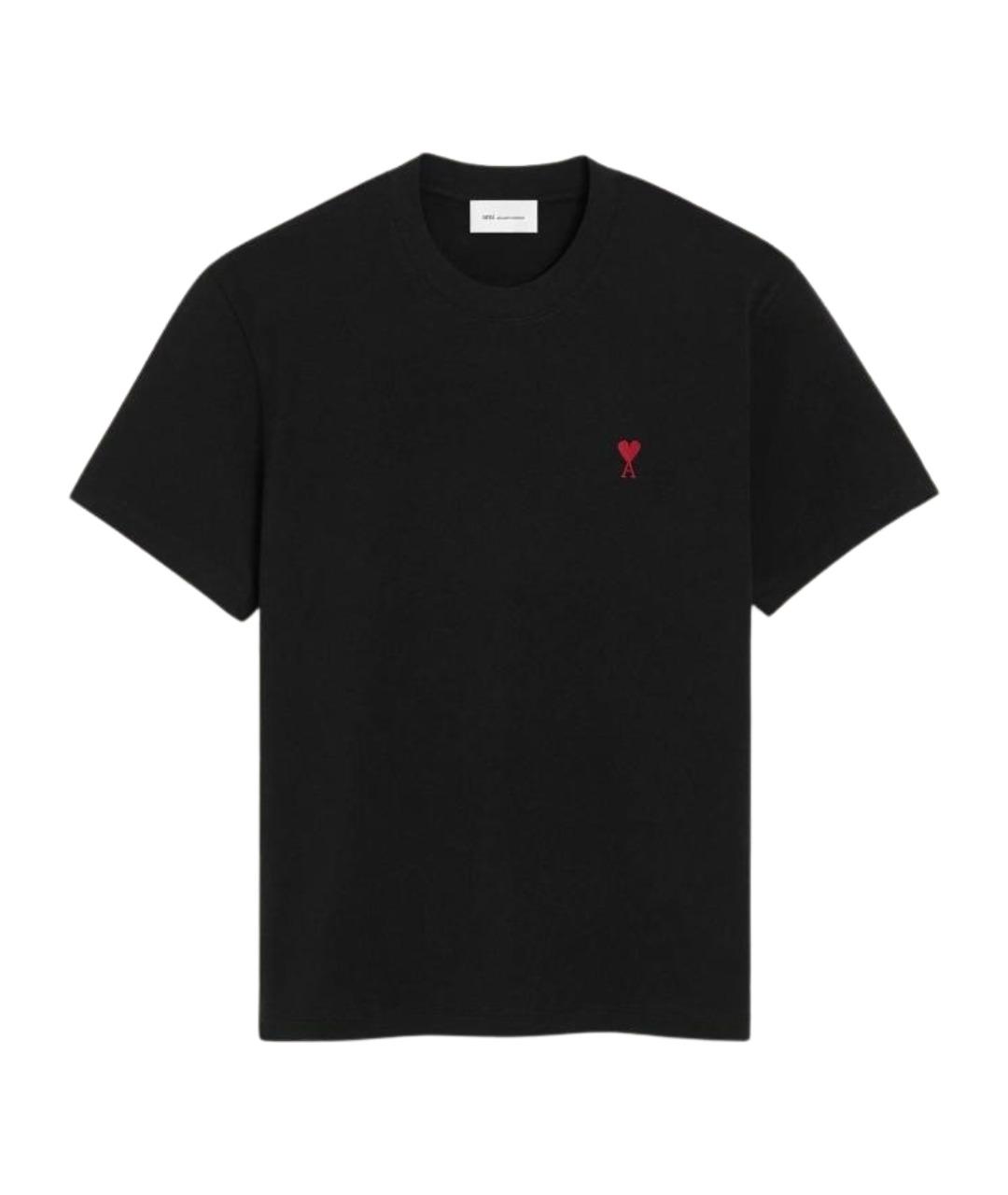 Ami Paris Черная хлопковая футболка, фото 1