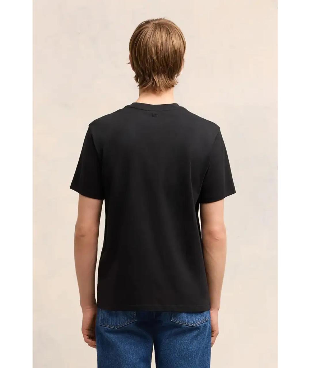 Ami Paris Черная хлопковая футболка, фото 3