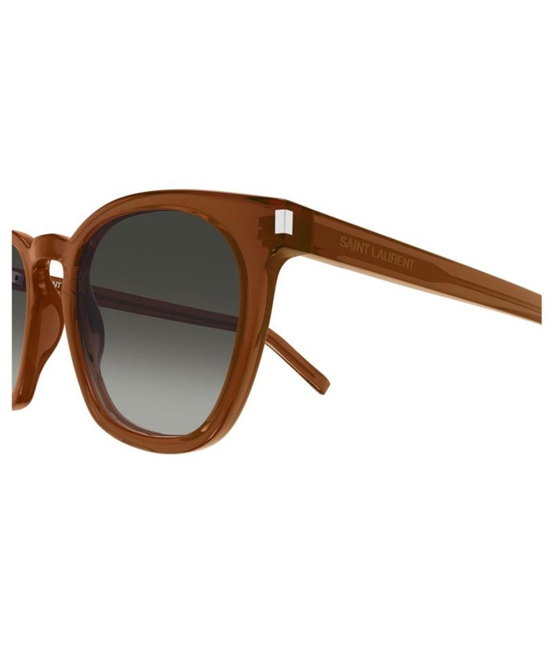 SAINT LAURENT Коричневые солнцезащитные очки, фото 3