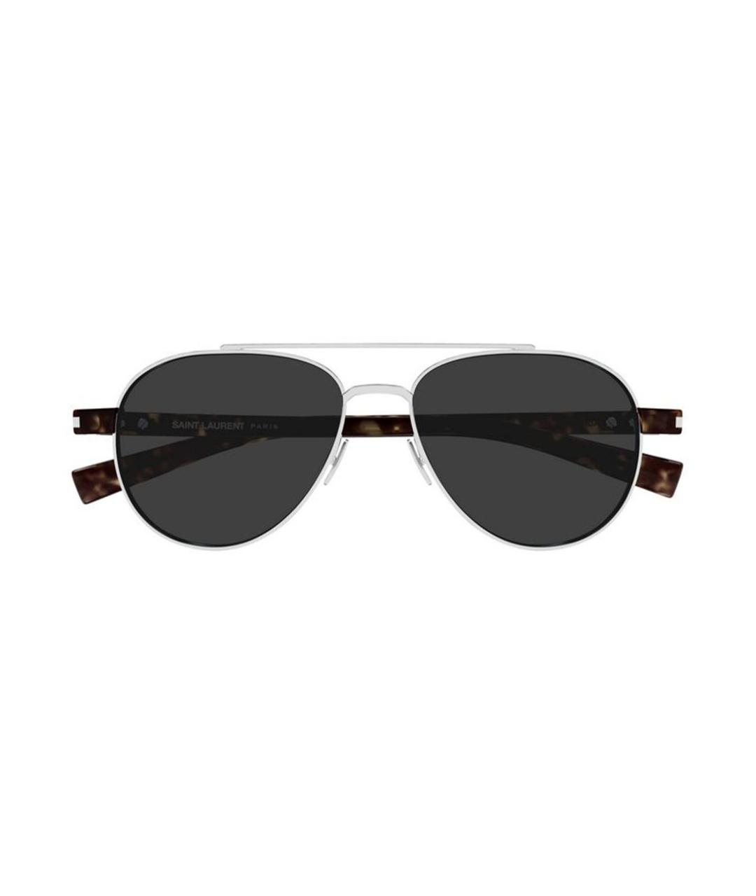 SAINT LAURENT Серебряные металлические солнцезащитные очки, фото 2