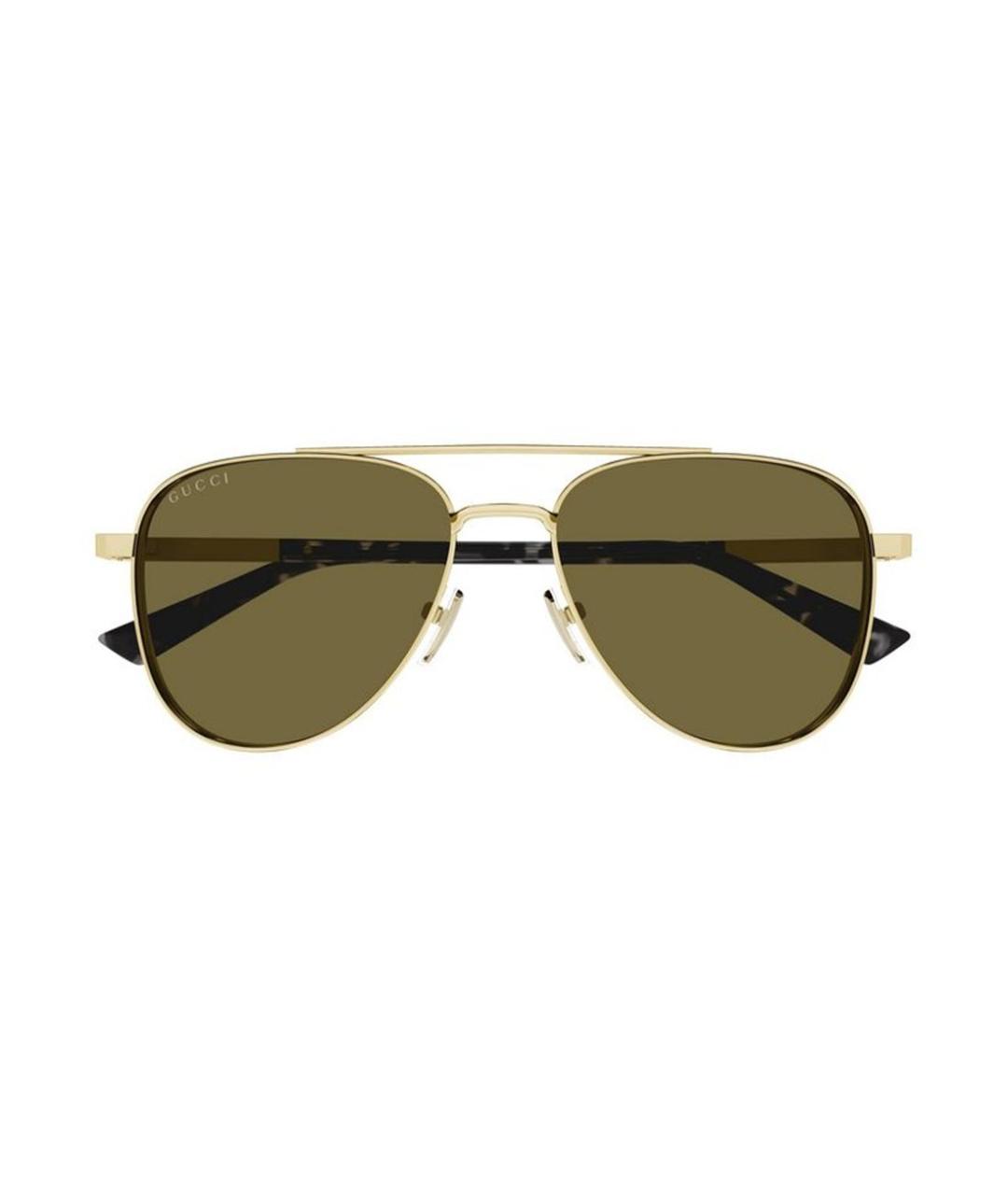 GUCCI Золотые металлические солнцезащитные очки, фото 2