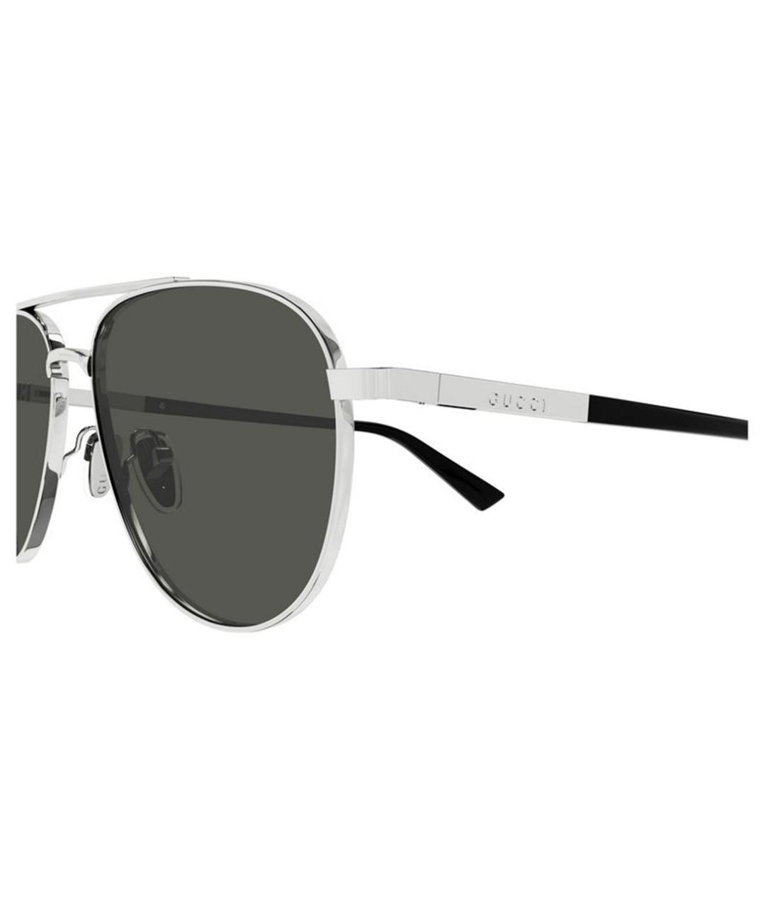 GUCCI Серебряные металлические солнцезащитные очки, фото 3