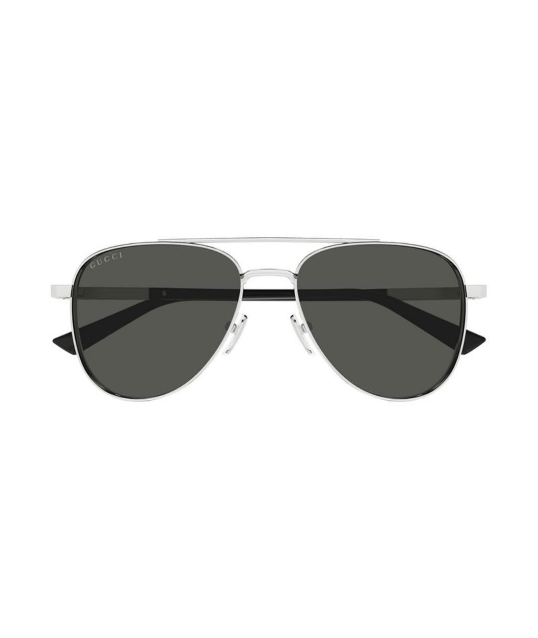 GUCCI Серебряные металлические солнцезащитные очки, фото 2