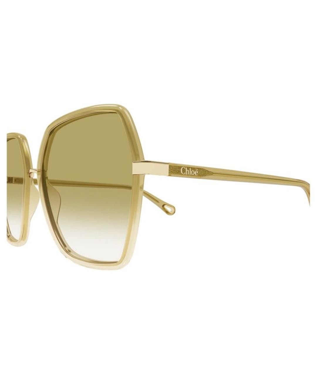 CHLOE Бежевые пластиковые солнцезащитные очки, фото 3