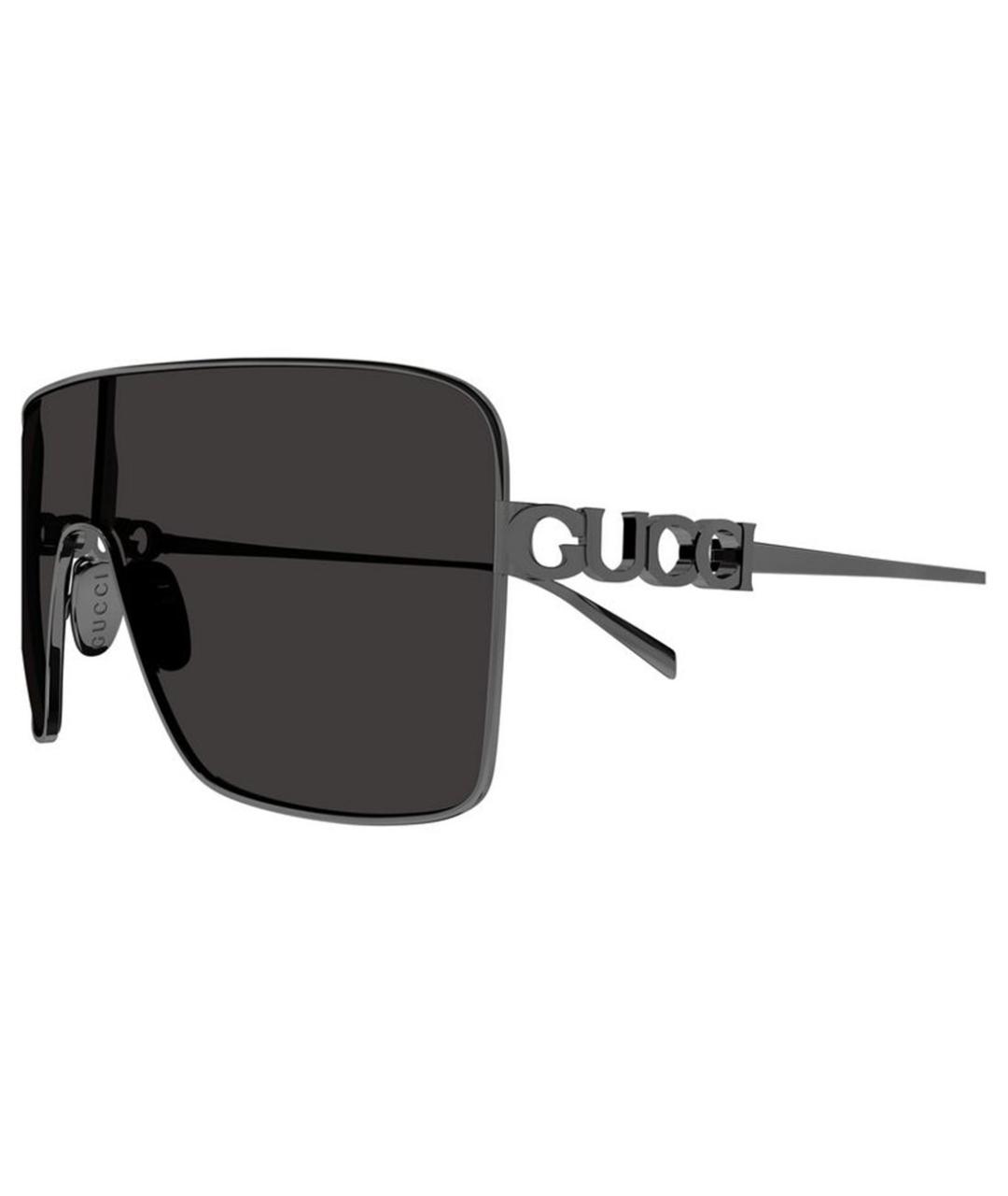 GUCCI Серебряные металлические солнцезащитные очки, фото 3