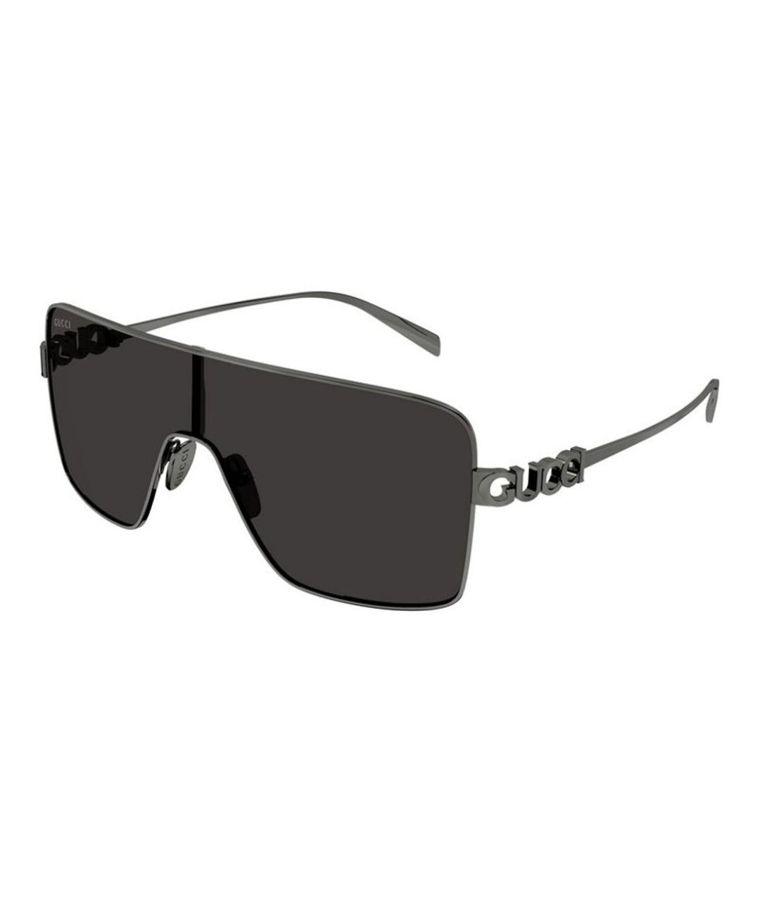 GUCCI Серебряные металлические солнцезащитные очки, фото 2