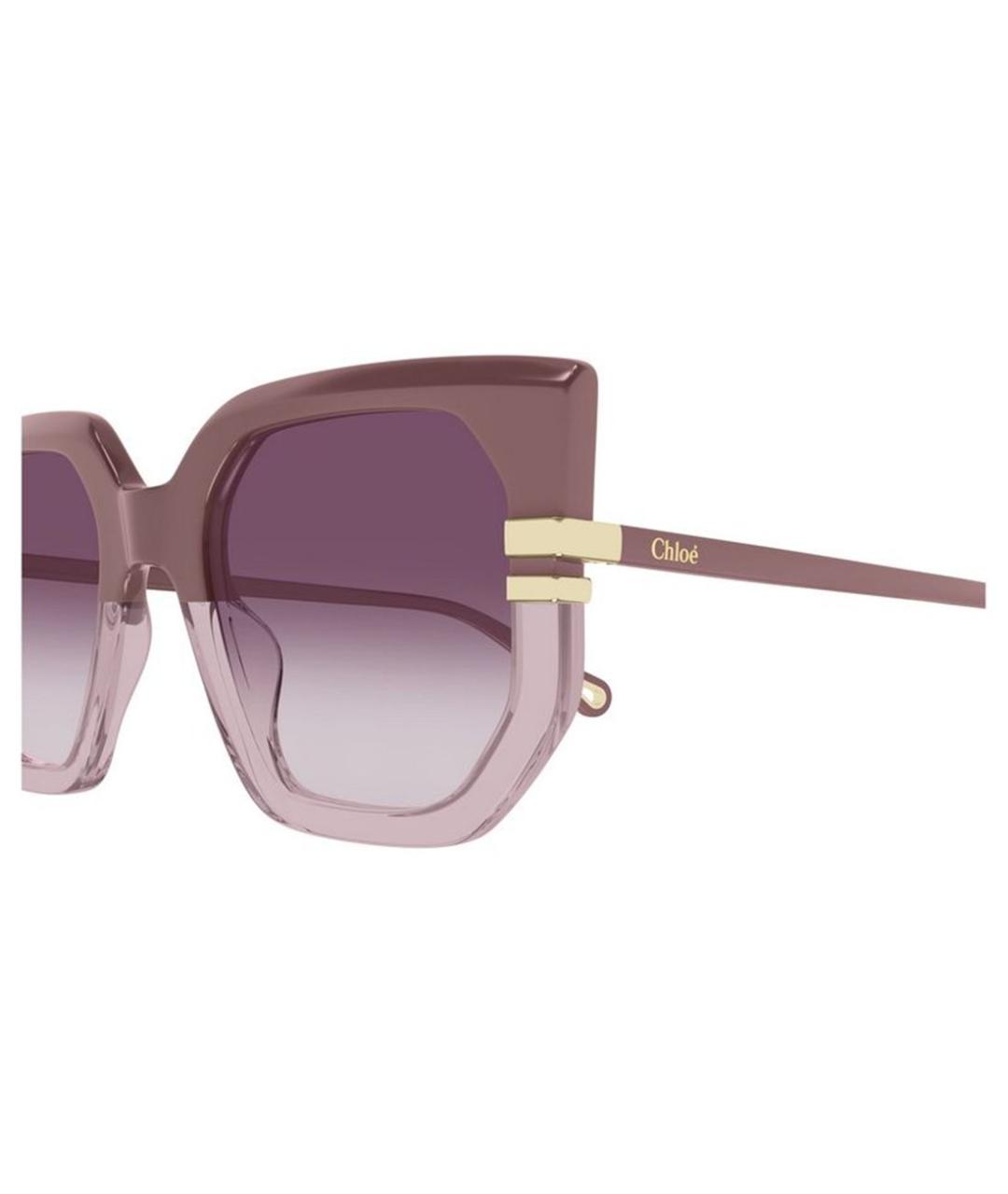 CHLOE Розовые пластиковые солнцезащитные очки, фото 3