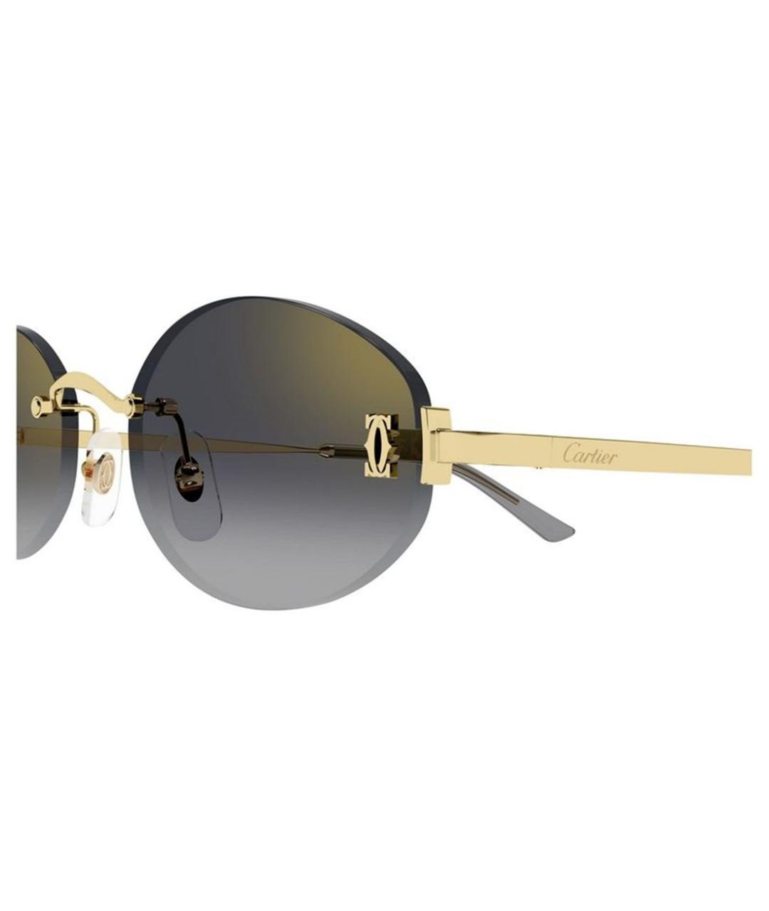 CARTIER Золотые металлические солнцезащитные очки, фото 5