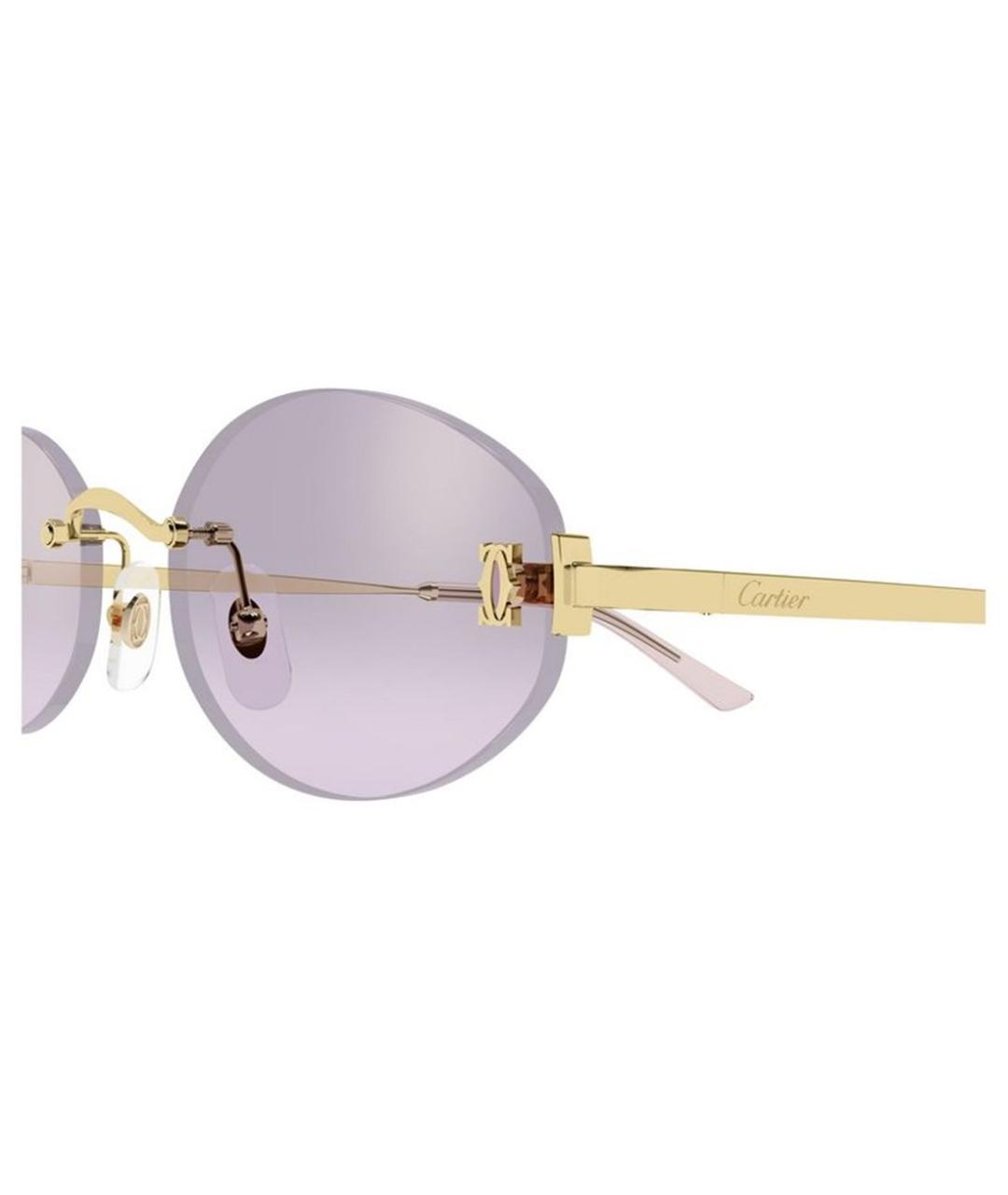 CARTIER Золотые металлические солнцезащитные очки, фото 5