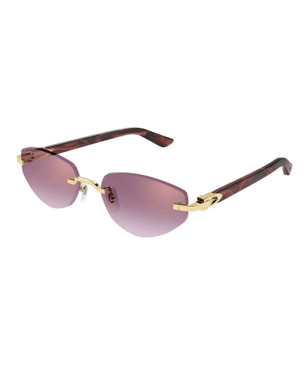 CARTIER Золотые металлические солнцезащитные очки, фото 2