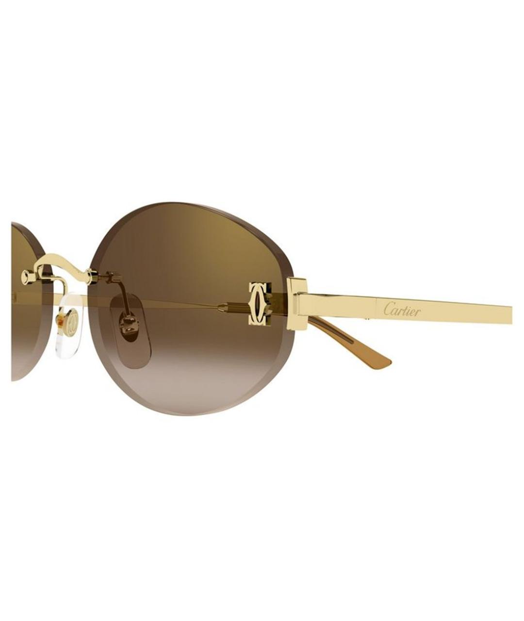 CARTIER Золотые металлические солнцезащитные очки, фото 5