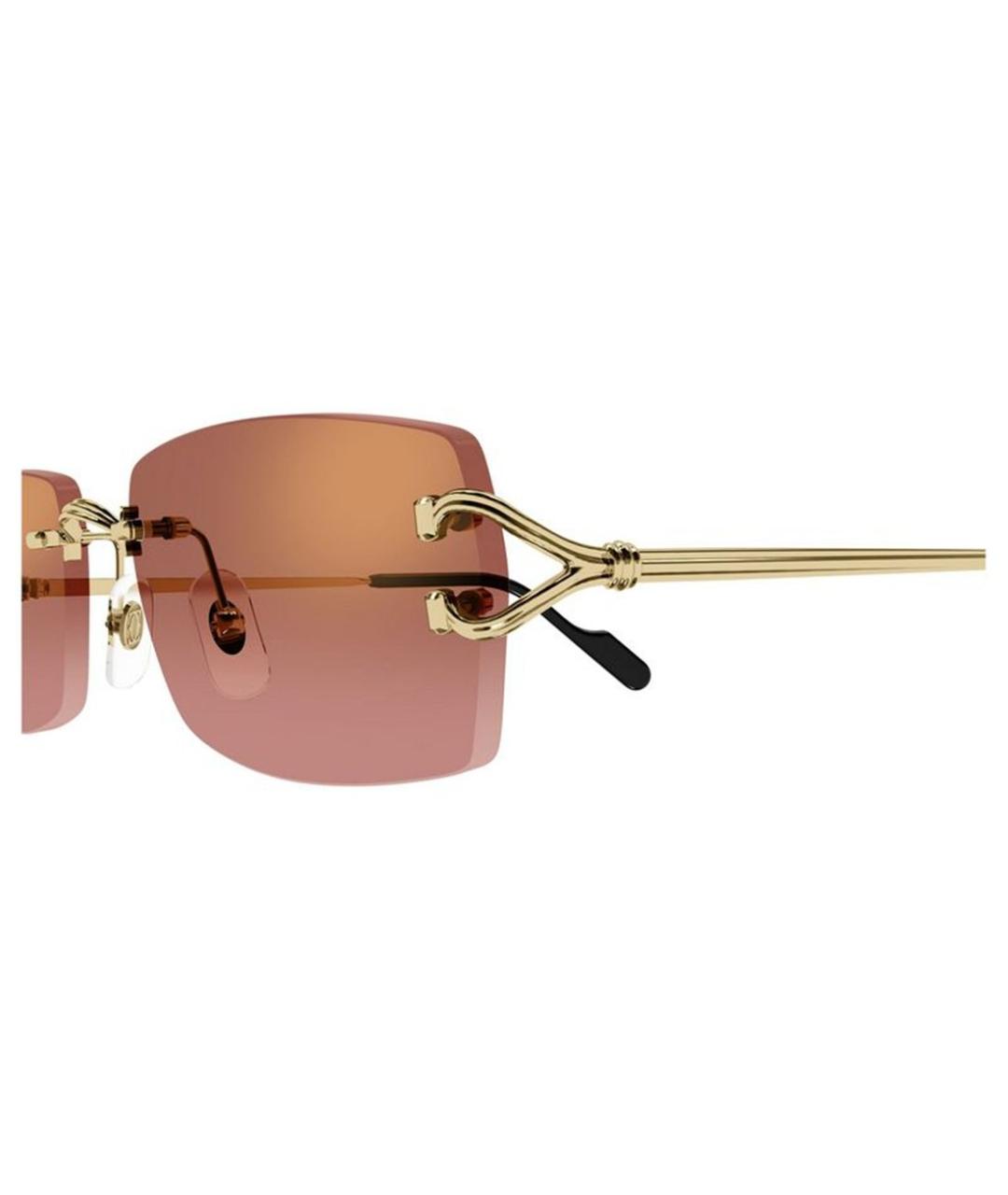 CARTIER Золотые металлические солнцезащитные очки, фото 3