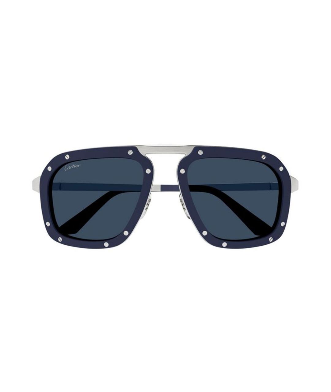 CARTIER Синие металлические солнцезащитные очки, фото 2