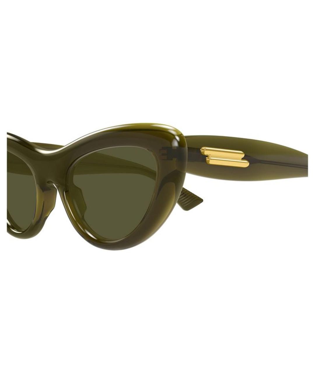 BOTTEGA VENETA Зеленые пластиковые солнцезащитные очки, фото 3