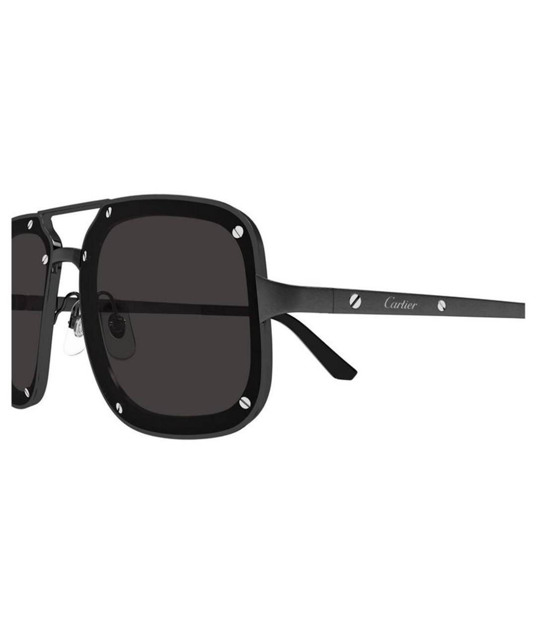 CARTIER Черные металлические солнцезащитные очки, фото 5