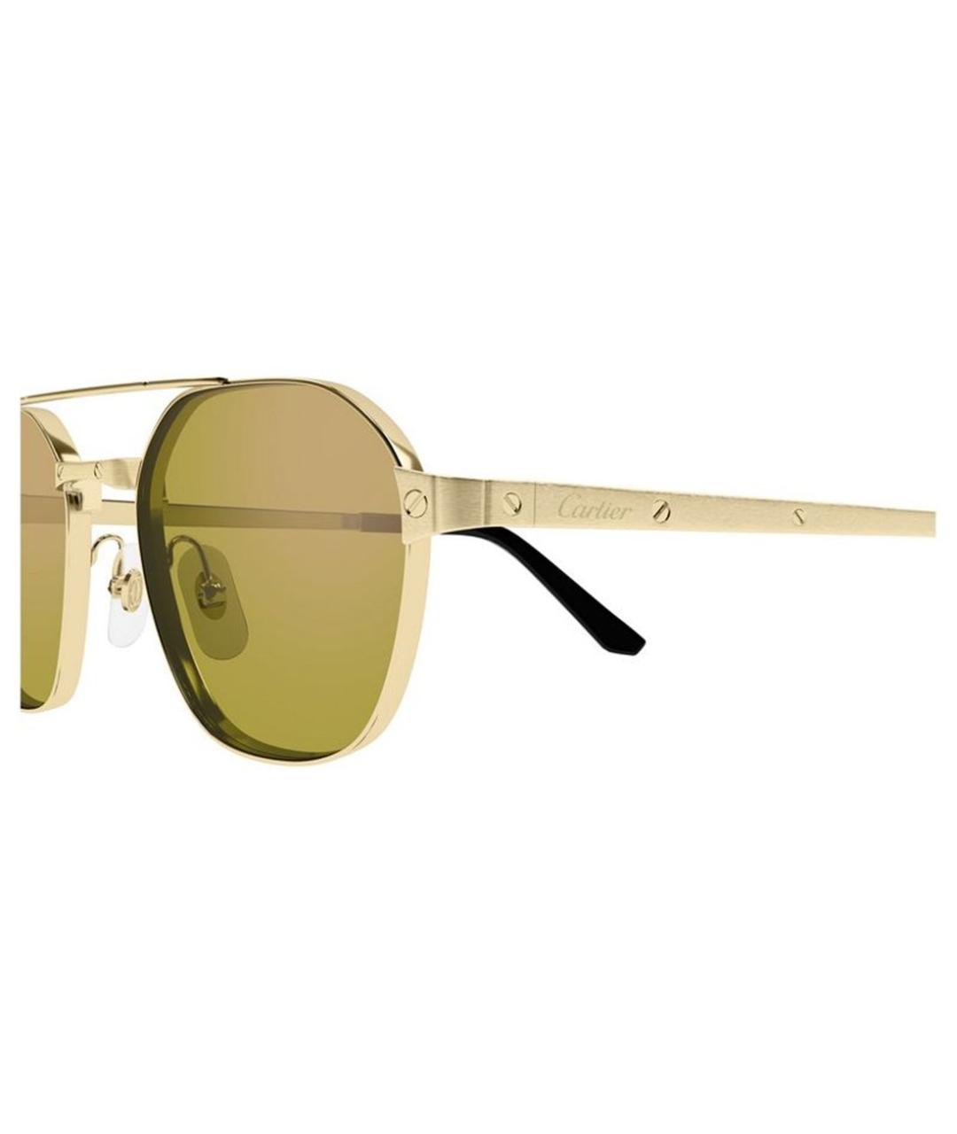CARTIER Золотые металлические солнцезащитные очки, фото 5