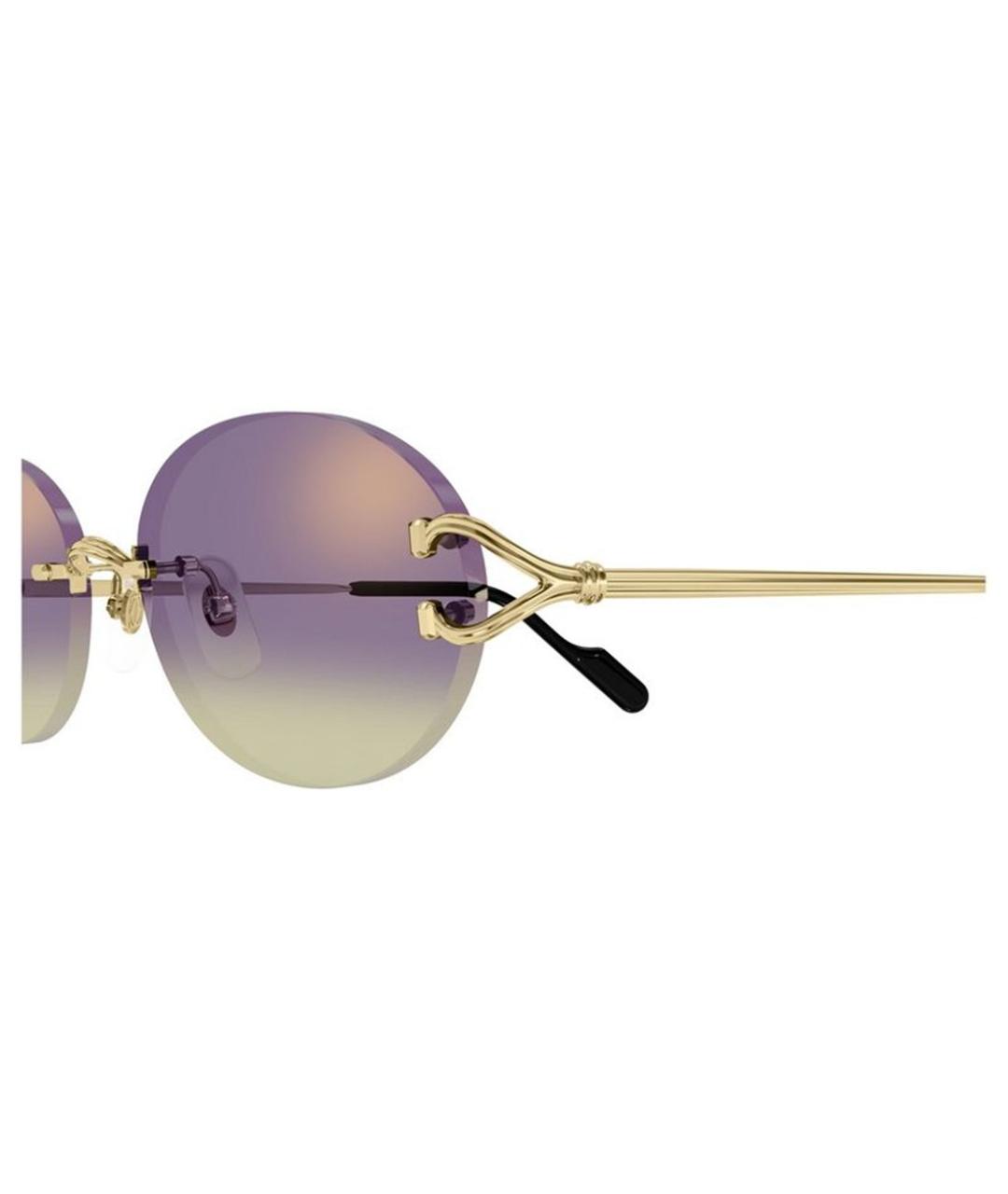 CARTIER Золотые металлические солнцезащитные очки, фото 3