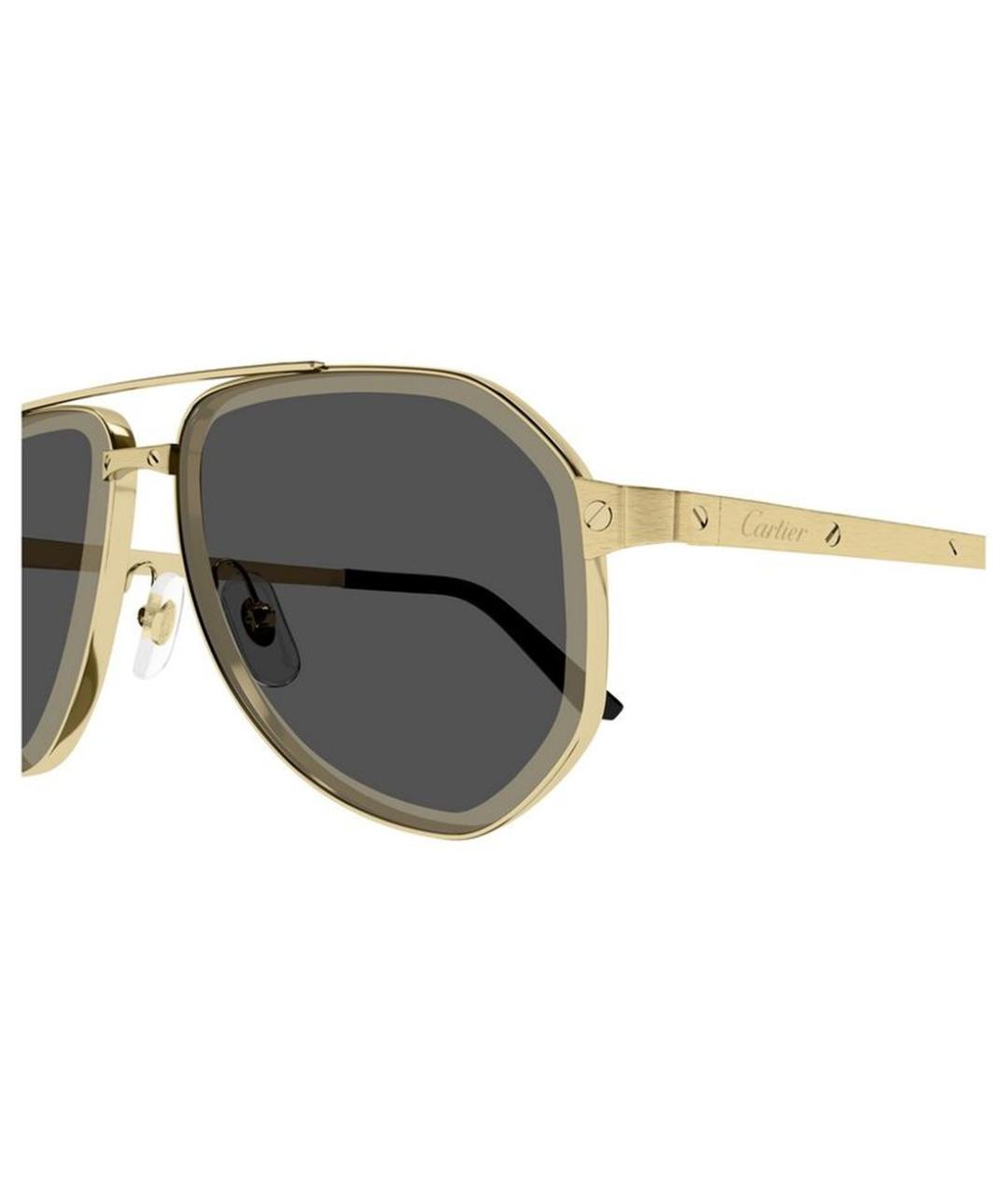 CARTIER Золотые металлические солнцезащитные очки, фото 3
