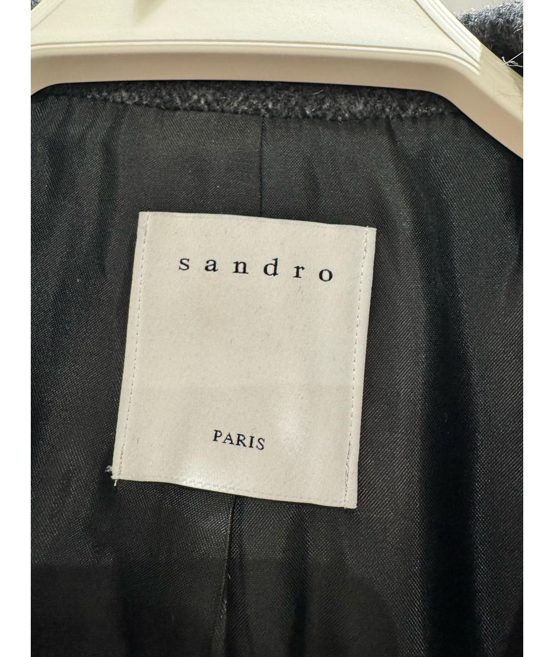 SANDRO Антрацитовое шерстяное пальто, фото 3