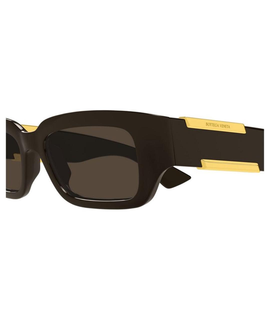 BOTTEGA VENETA Коричневые пластиковые солнцезащитные очки, фото 3