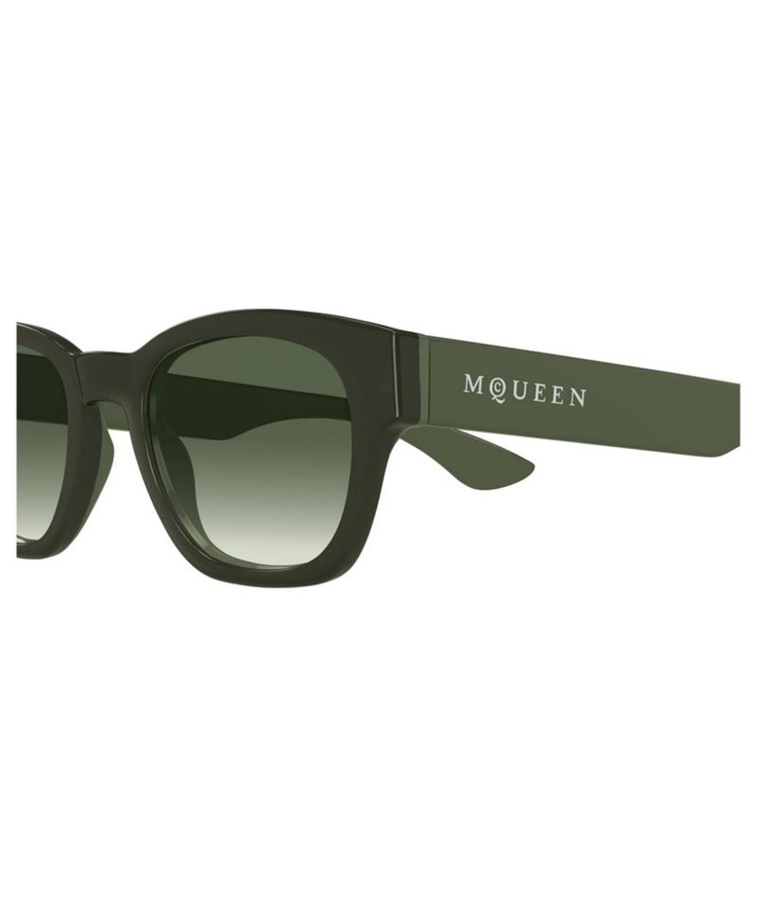 ALEXANDER MCQUEEN Зеленые пластиковые солнцезащитные очки, фото 3