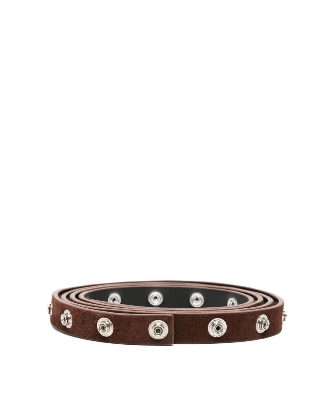 THE ATTICO Коричневый замшевый ремень, фото 1