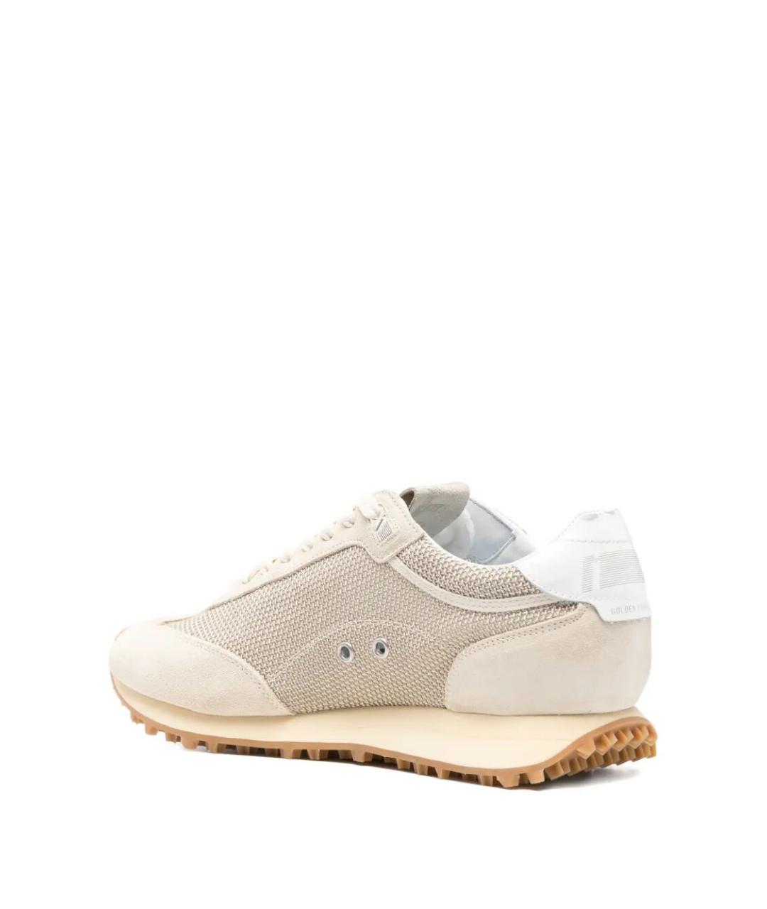 GOLDEN GOOSE DELUXE BRAND Бежевые текстильные низкие кроссовки / кеды, фото 3