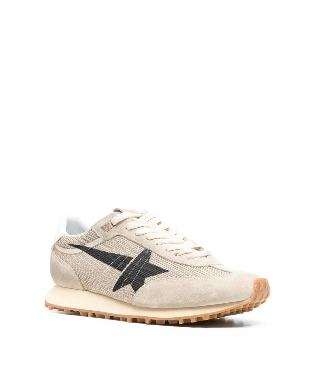 GOLDEN GOOSE DELUXE BRAND Бежевые текстильные низкие кроссовки / кеды, фото 4