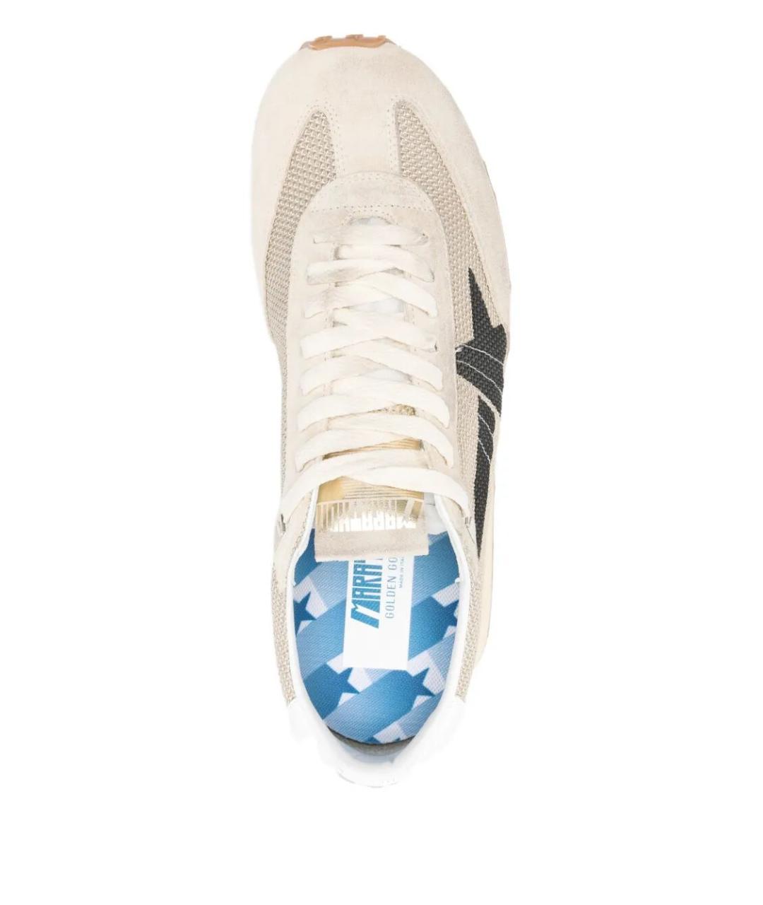 GOLDEN GOOSE DELUXE BRAND Бежевые текстильные низкие кроссовки / кеды, фото 2