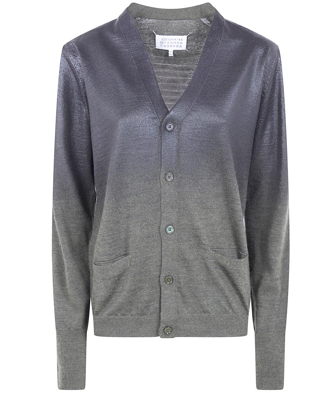 MAISON MARGIELA Серебрянный шерстяной кардиган, фото 1