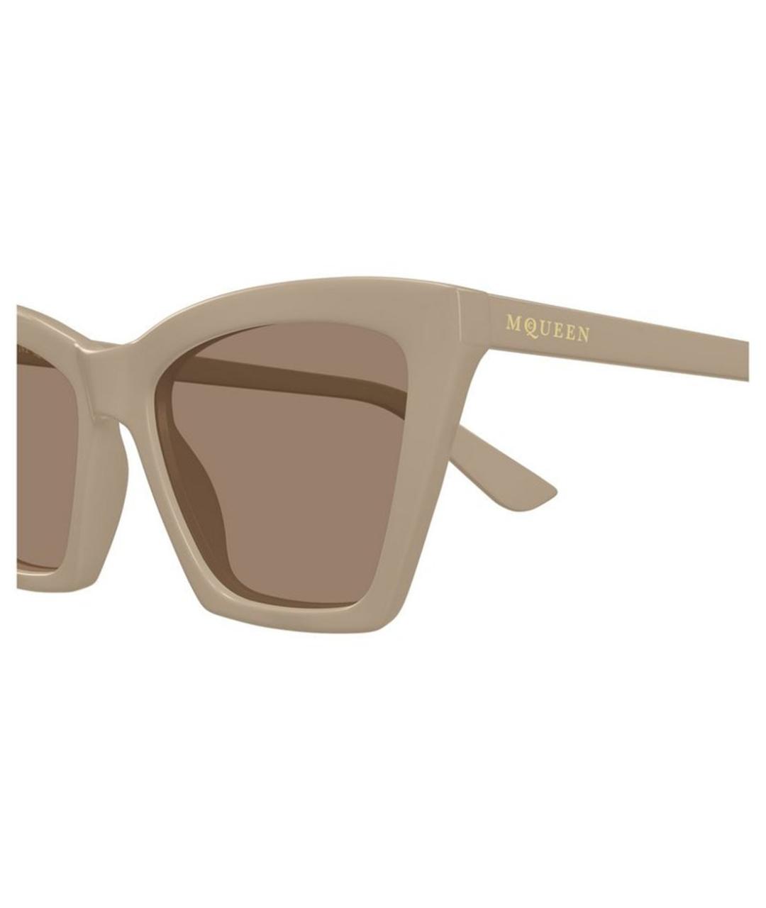 ALEXANDER MCQUEEN Бежевые пластиковые солнцезащитные очки, фото 3