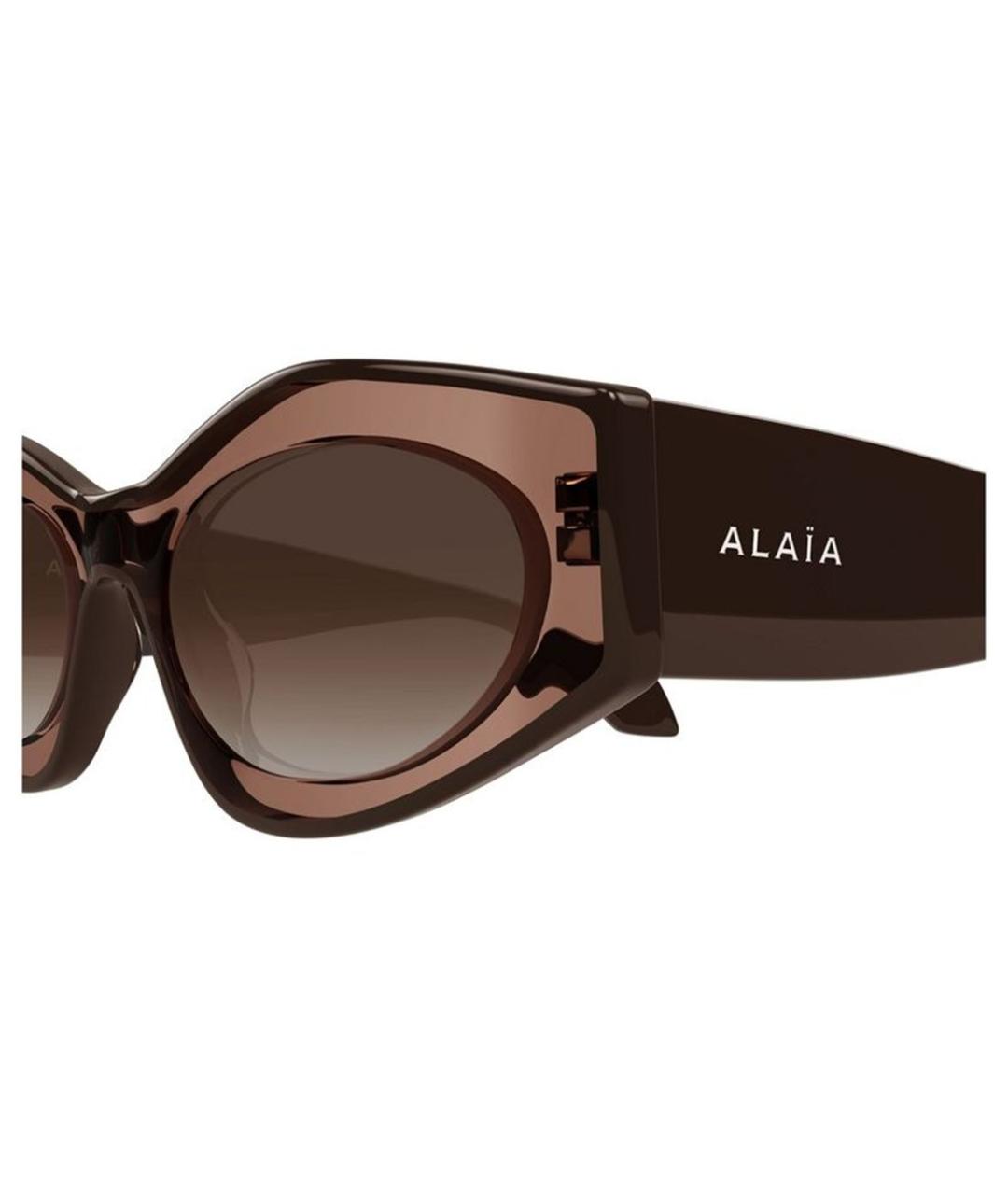 ALAIA Коричневые пластиковые солнцезащитные очки, фото 3