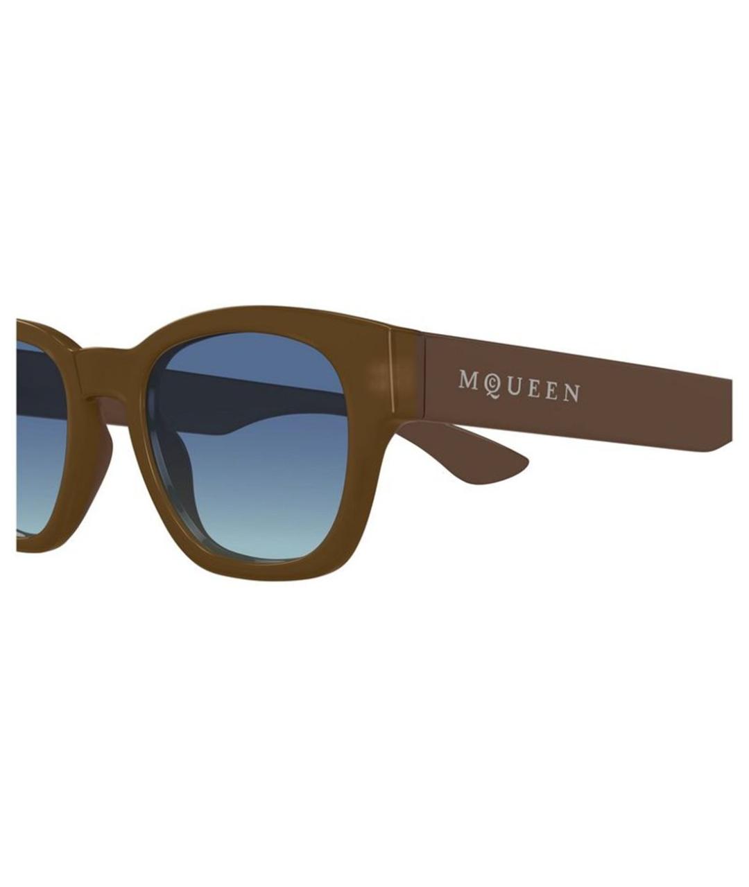 ALEXANDER MCQUEEN Коричневые пластиковые солнцезащитные очки, фото 3