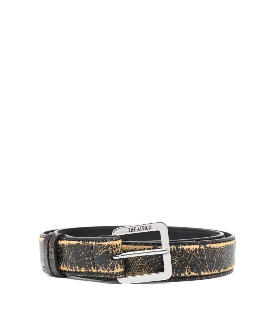 THE ATTICO Черный кожаный ремень, фото 1