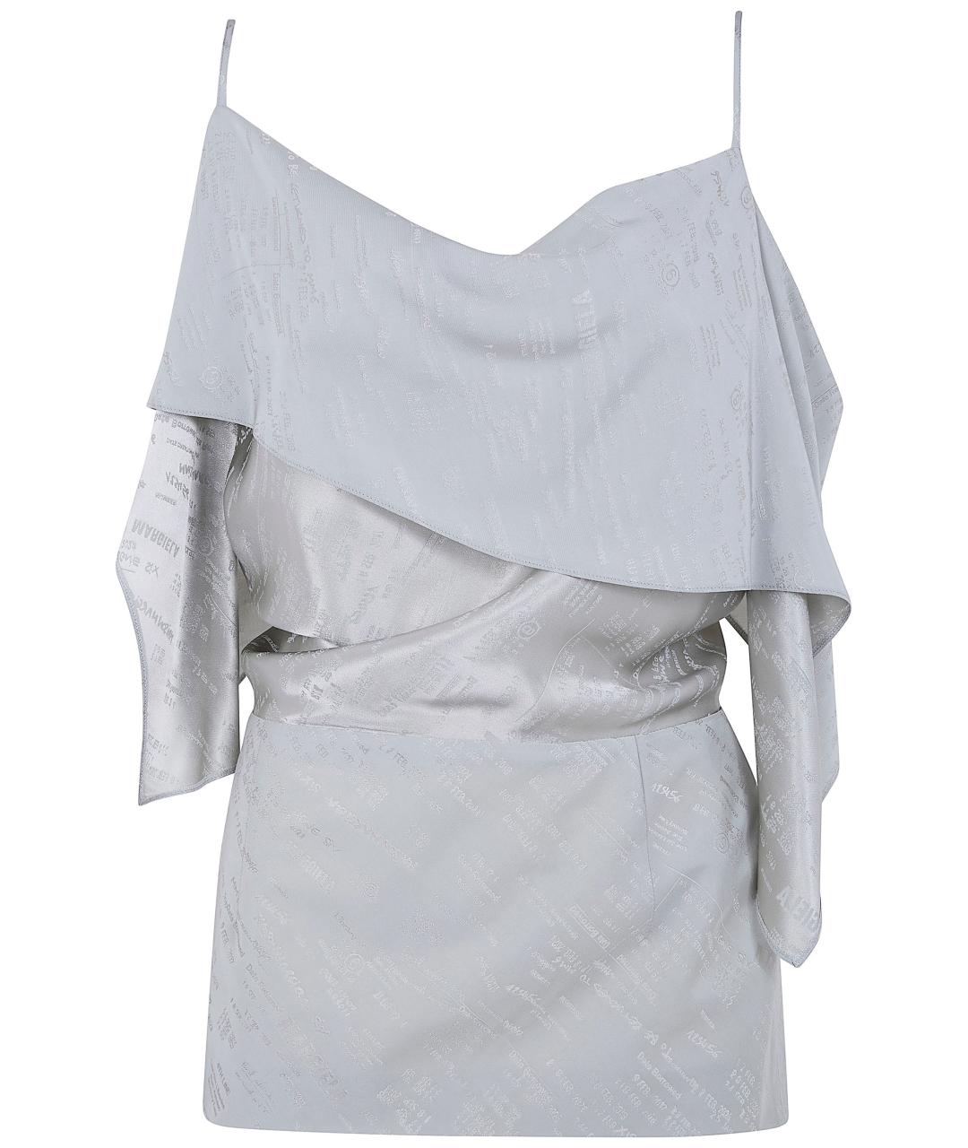 MM6 MAISON MARGIELA Серая ацетатная майка, фото 1