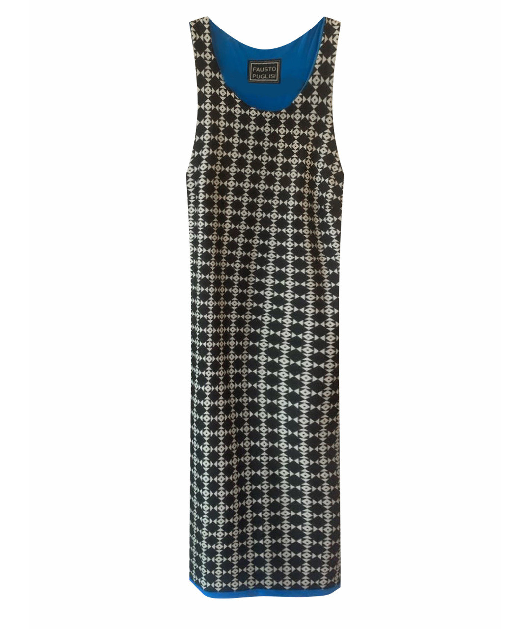 FAUSTO PUGLISI Синее синтетическое коктейльное платье, фото 1