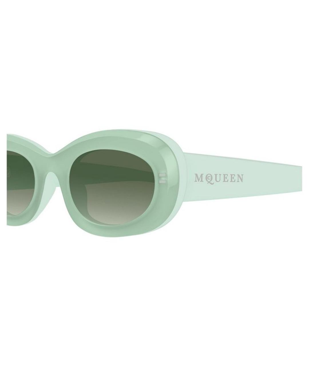 ALEXANDER MCQUEEN Зеленые пластиковые солнцезащитные очки, фото 3