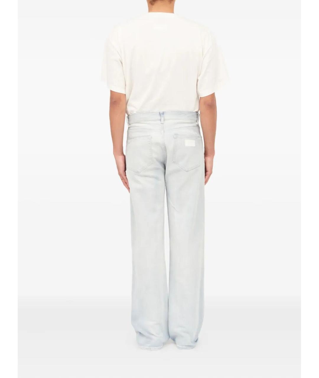 MM6 MAISON MARGIELA Голубые хлопковые прямые джинсы, фото 4