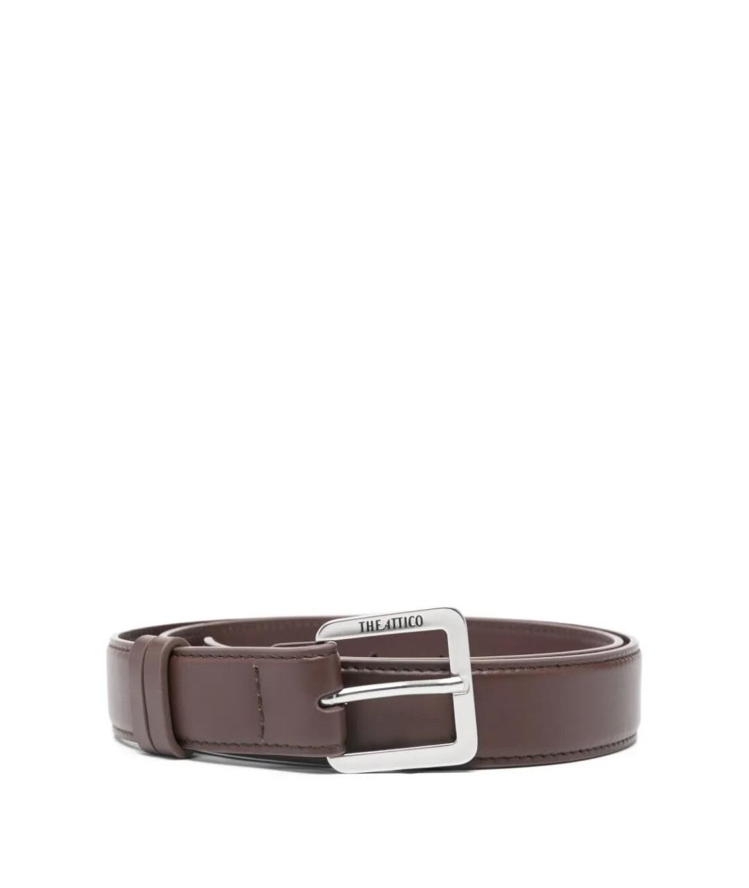 THE ATTICO Коричневый кожаный ремень, фото 1